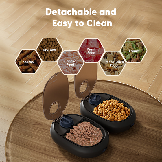 WOpet Automatic Cat Feeder For Wet Food 48-Hour Timer Cat Bowl with Ice Gel Pack