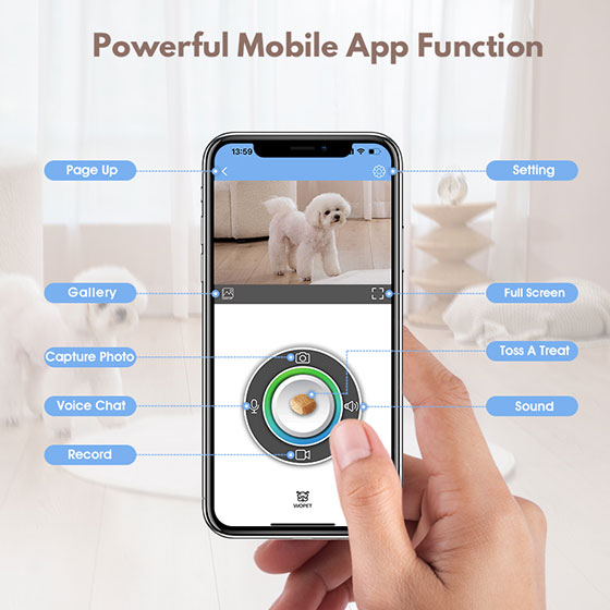 WOpet Dog Treat Camera Dispenser Dog Camera with Treat Interactive Toy丨Guardian