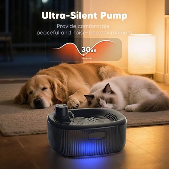 [Upgrade] WOPET Wireless Dog Water Fountain 6L for Large Dogs or Multiple Cats