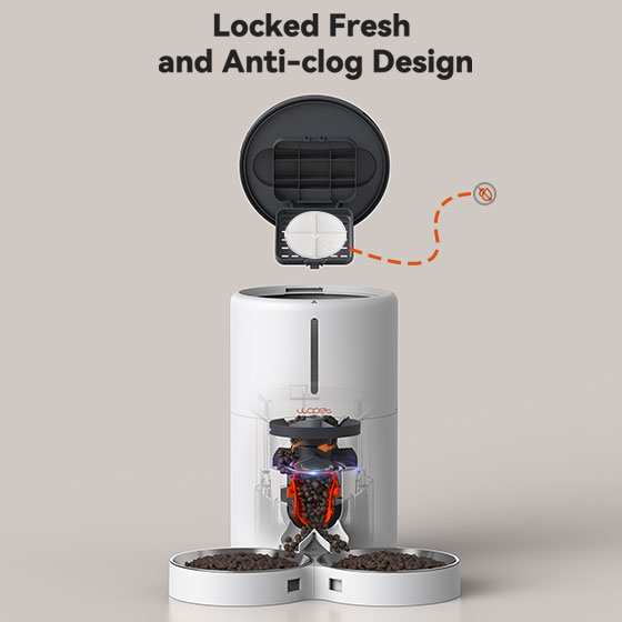 WOpet Barn Automatic Timed Feeder for Two Pets with Double Stainless Steel Bowls