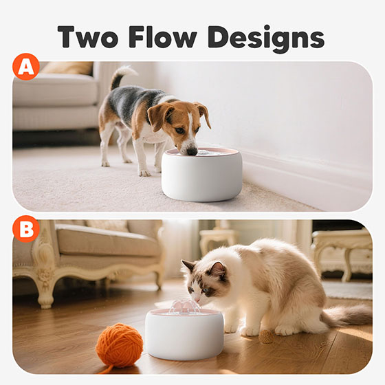 [New] WOpet Ceramic Pet Water Fountain For Dogs & Cats with Power Cable - W03L