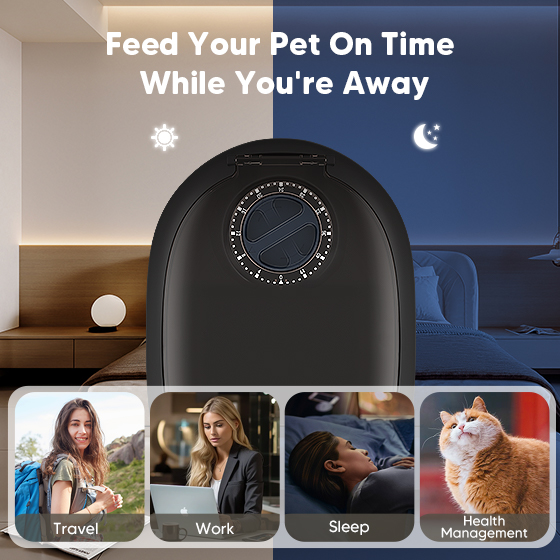 WOpet Automatic Cat Feeder For Wet Food 48-Hour Timer Cat Bowl with Ice Gel Pack