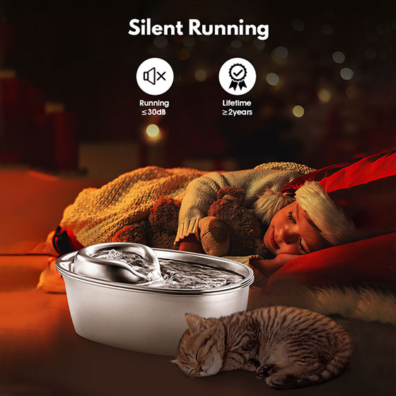 WOpet Cat & Dog Water Fountain Stainless Steel Water Dispenser丨Brook