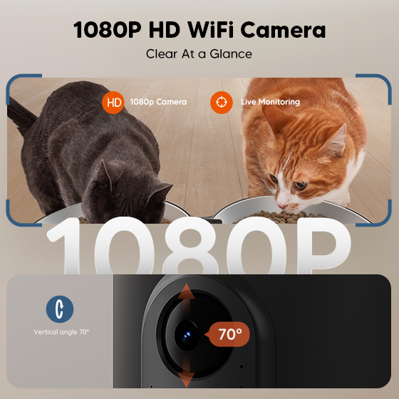 WOpet Heritage View Automatic Pet Feeder with Camera [Dual Bowls]